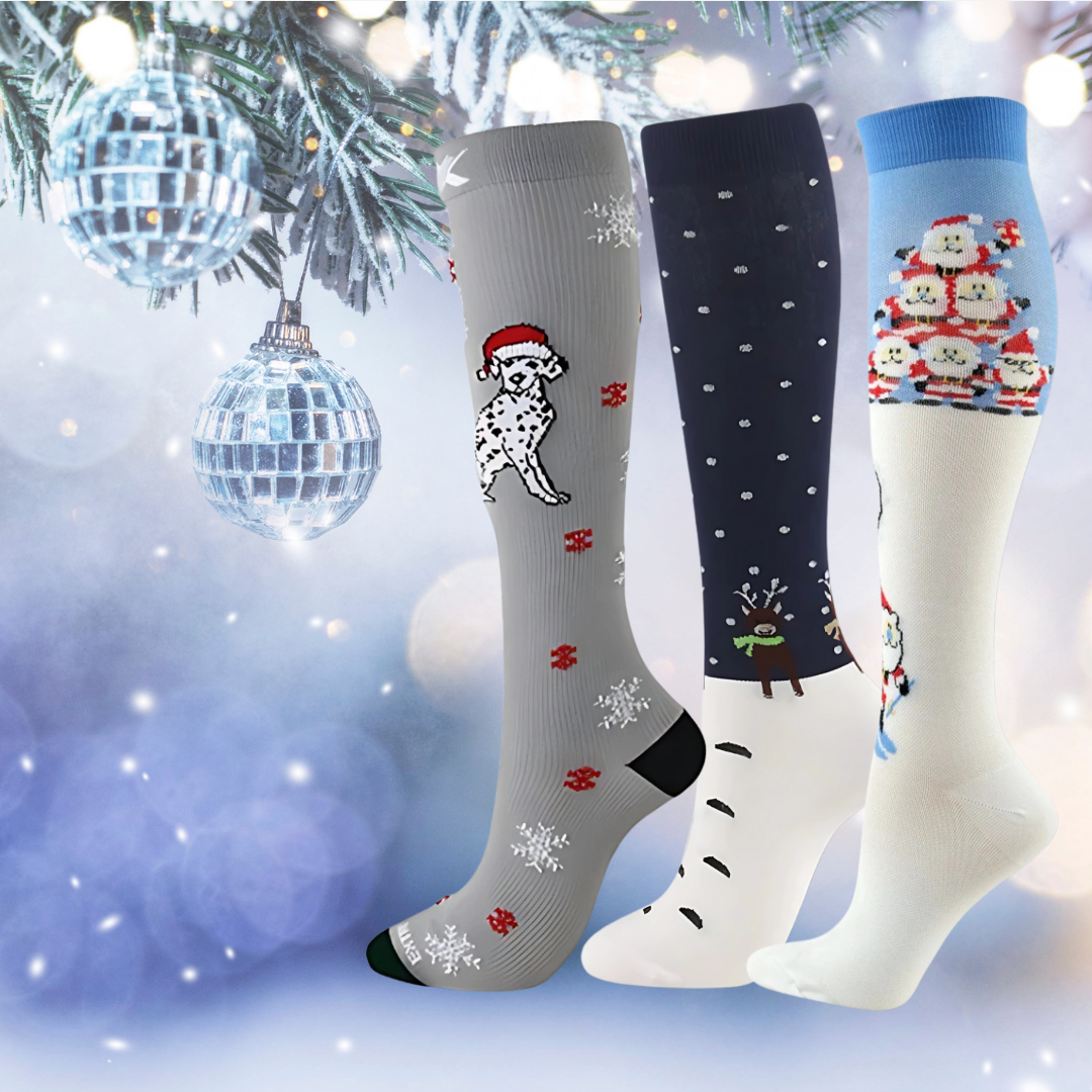 ErgiloJoyful 3-pack - Stödstrumpor med julmotiv