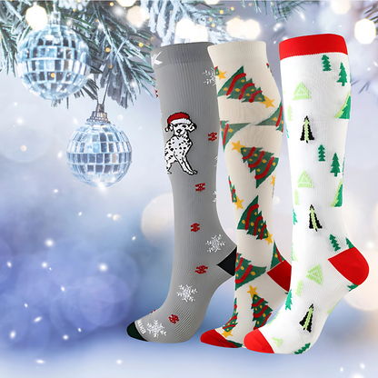 ErgiloJoyful 3-pack - Stödstrumpor med julmotiv