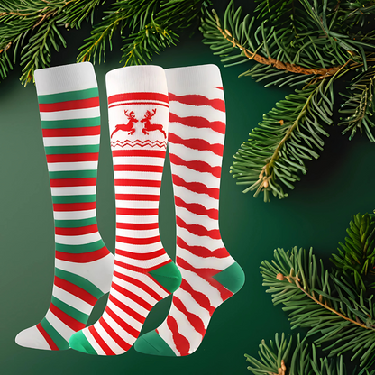 ErgiloJoyful 3-pack - Stödstrumpor med julmotiv