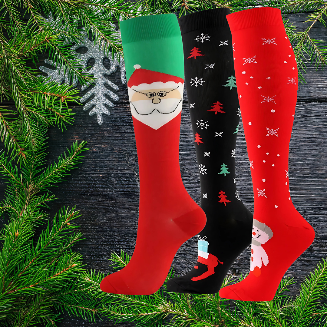 ErgiloJoyful 3-pack - Stödstrumpor med julmotiv