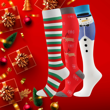 ErgiloJoyful 3-pack - Stödstrumpor med julmotiv