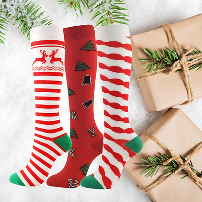 ErgiloJoyful 3-pack - Stödstrumpor med julmotiv