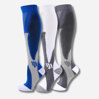 ErgiloActive – Knähöga stödstrumpor i sportigt 3-pack