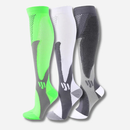 ErgiloActive – Knähöga stödstrumpor i sportigt 3-pack