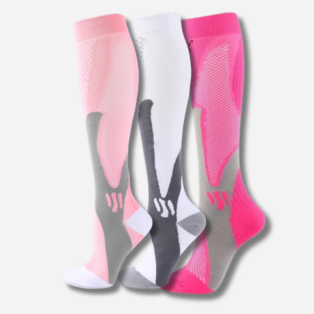 ErgiloActive – Knähöga stödstrumpor i sportigt 3-pack