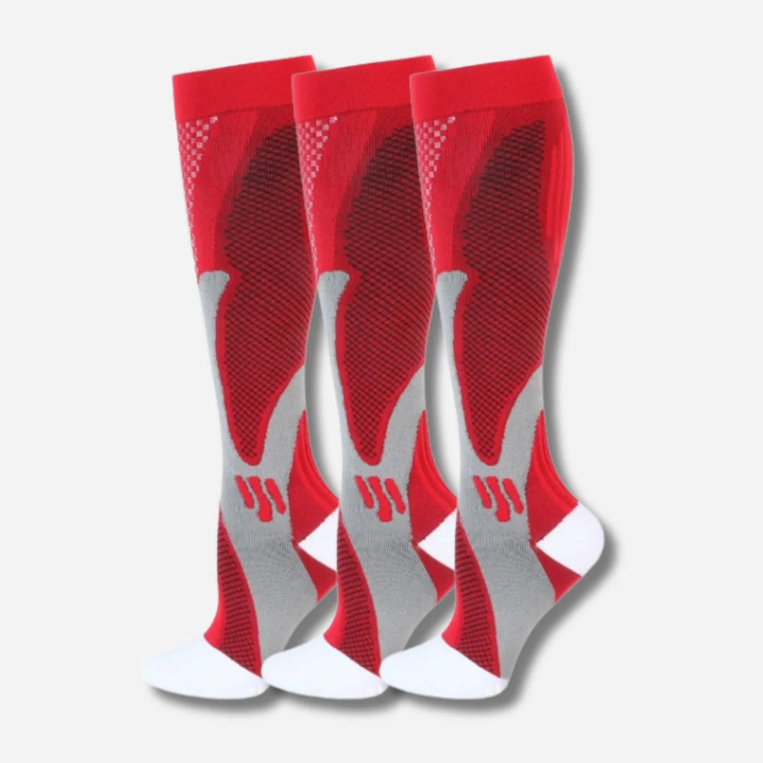 ErgiloActive – Knähöga stödstrumpor i sportigt 3-pack